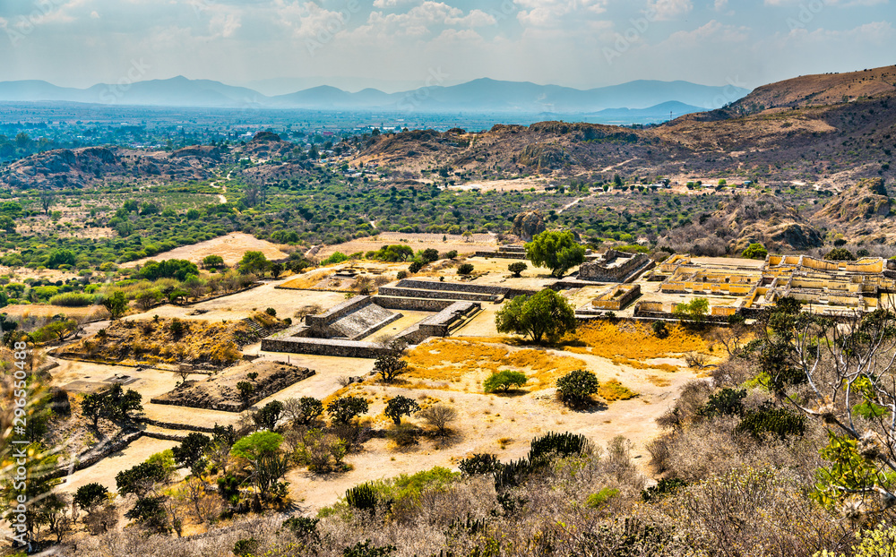 Aerial view of the Yagul archaeological site in Mexico