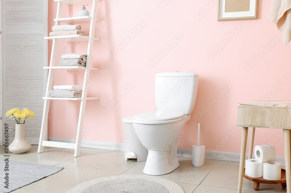 Interior of clean modern bathroom