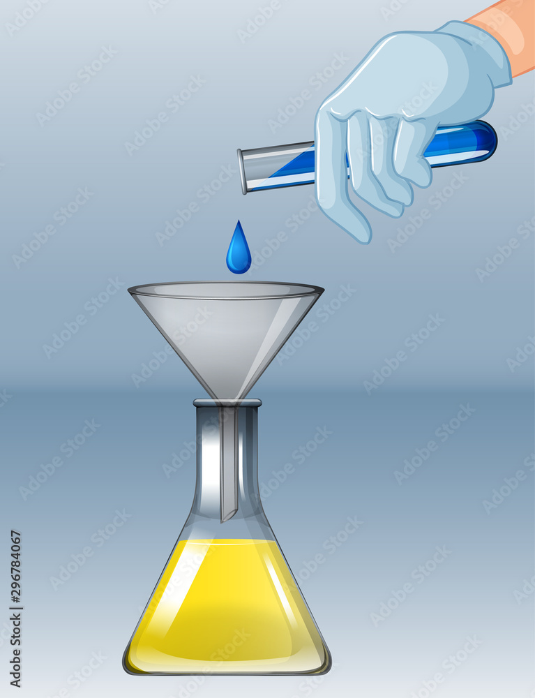 Chemistry experiment with different chemicals