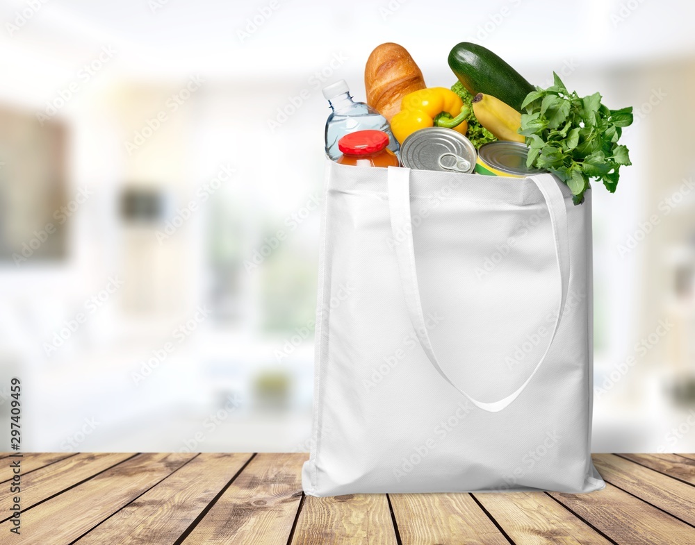 Full shopping  bag, isolated over  background