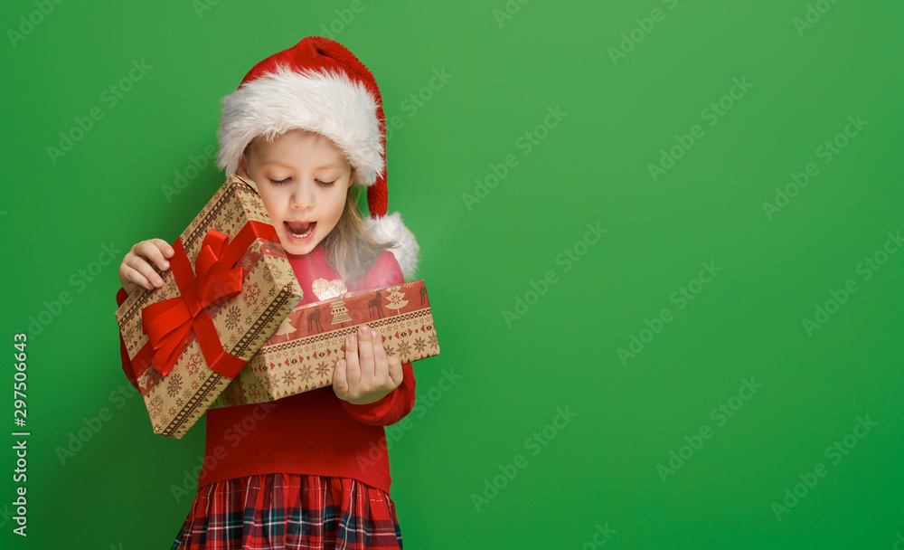 girl with Christmas gift