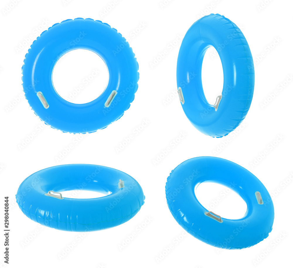 Inflatable rings on white background