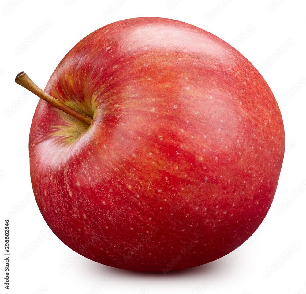 Red apple isolated on white. Apple Clipping Path.