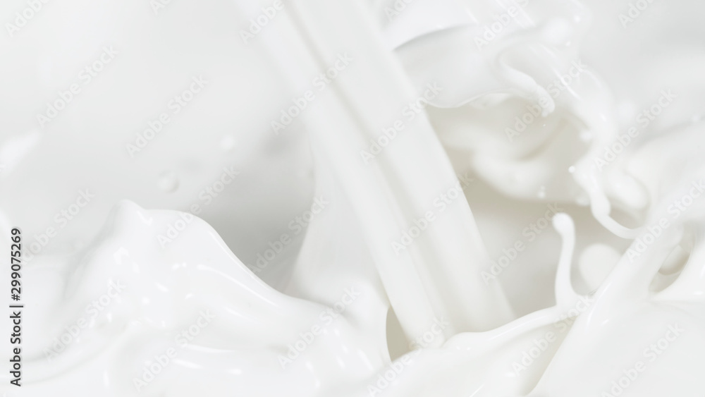 Macro shot of pouring cream in detail