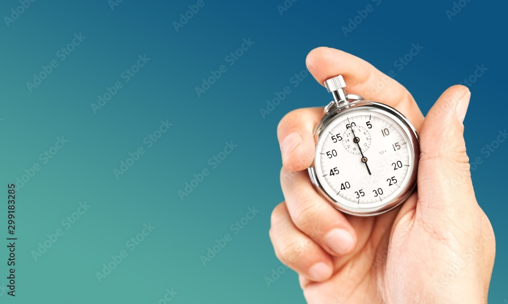 Close-up Stopwatch in Human Hand, Timer