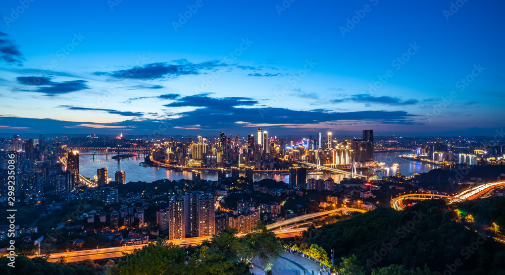 重庆建筑与城市天际线夜景……