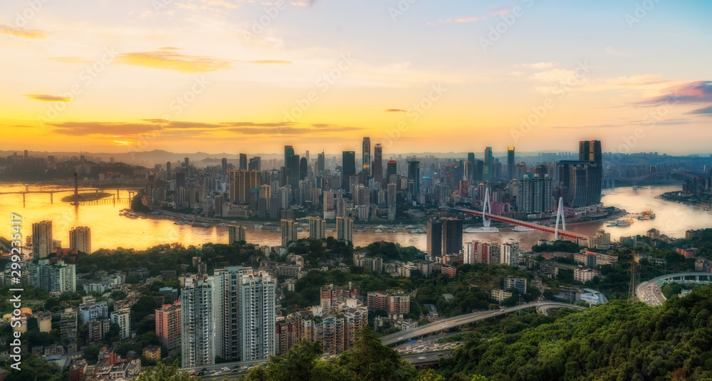 重庆建筑与城市天际线夜景……