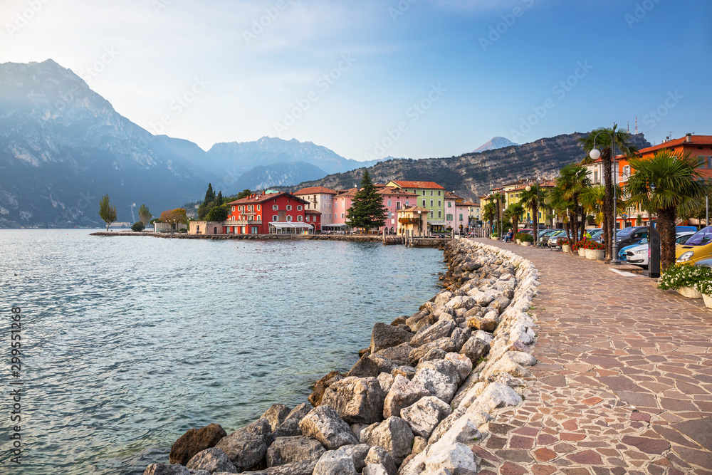 Beautful coastline of Garda lake, northern Italy