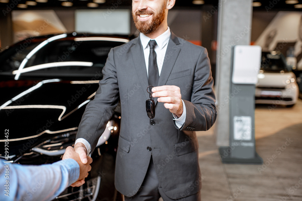 Handshake at the car showroom