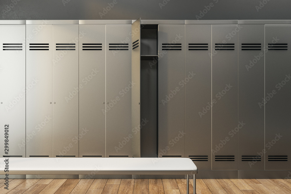 Contemporary locker room interior