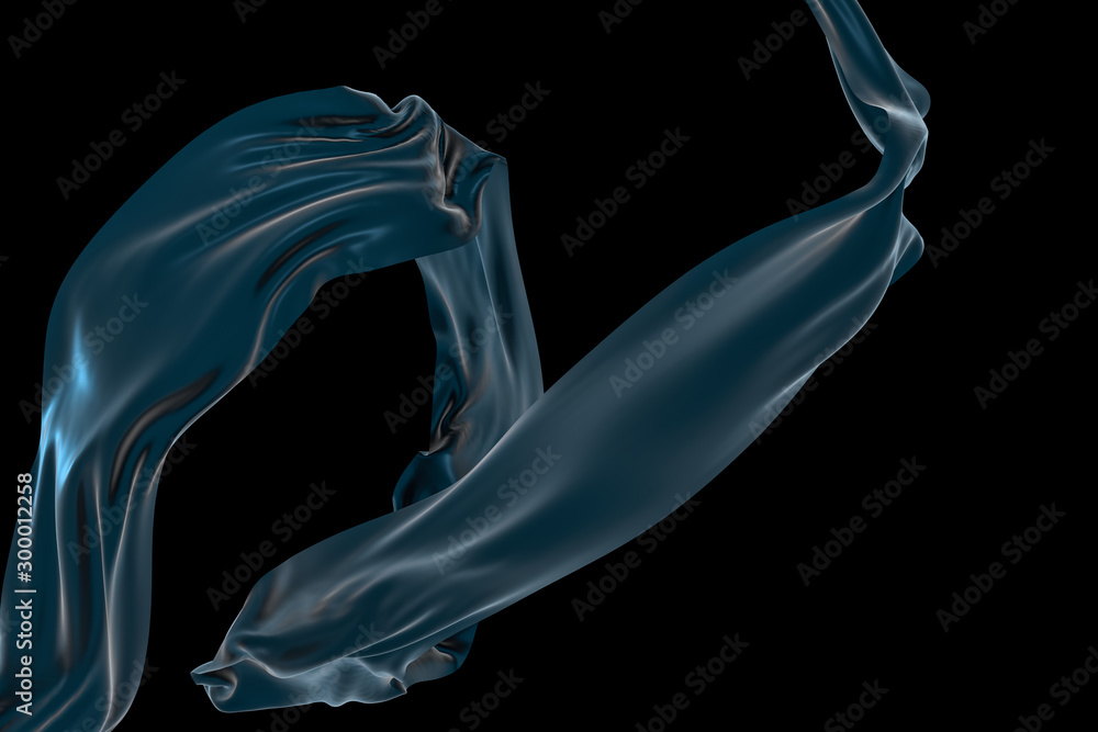 Flowing cloth, abstract color background, 3d rendering.