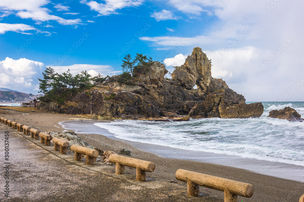 Wajima, Japan coast at Madoiwa Rock.