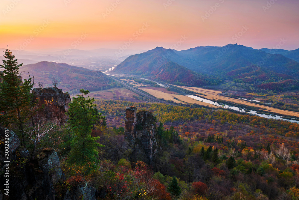 Xianweng mountains landscape sunrise.