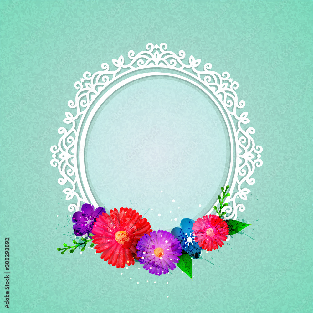 Floral Frame with beautiful flowers.