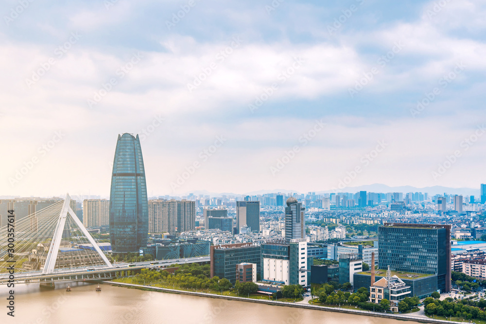 Bund City Scenery in Ningbo, zhejiang province, China.