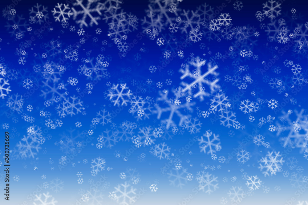 blue winter background with snowflakes