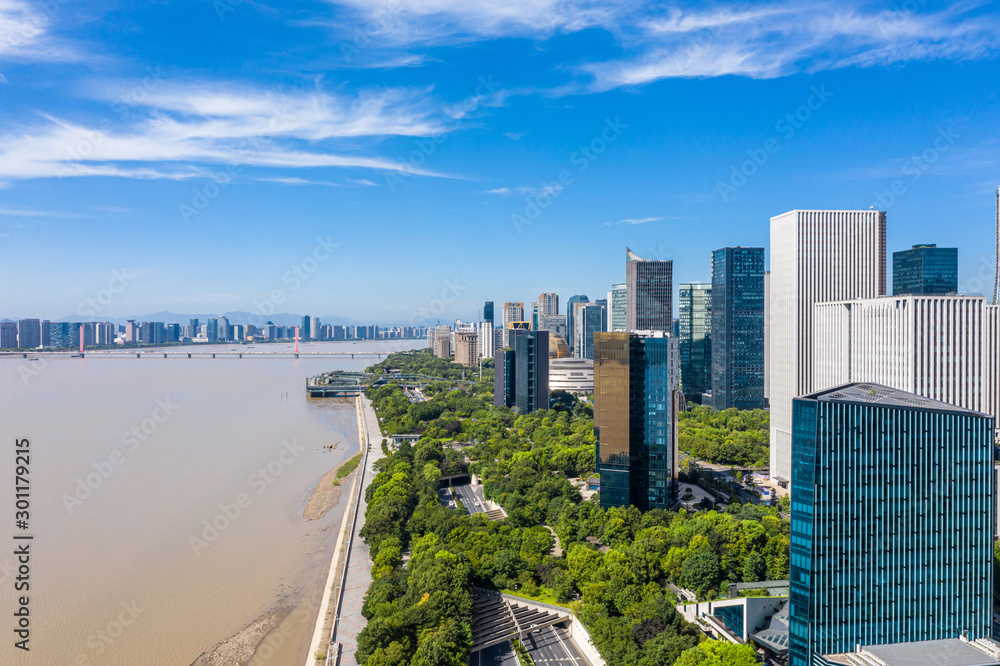 city skyline in hangzhou china