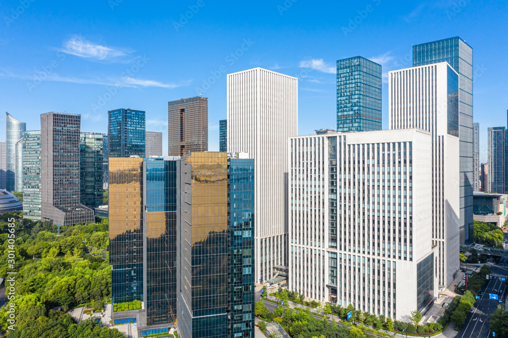 city skyline in hangzhou china