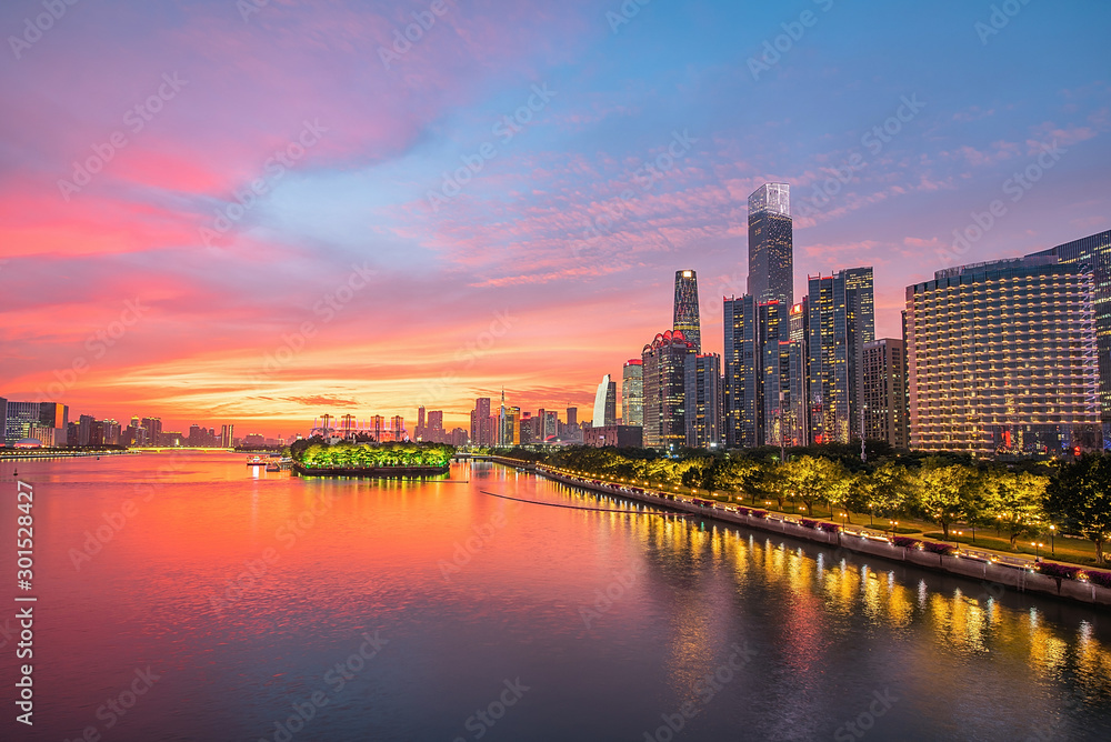 北京，珠江新城，中央商务区，城市建筑，夜景