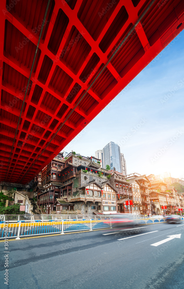 China Chongqing traditional houses on stilts