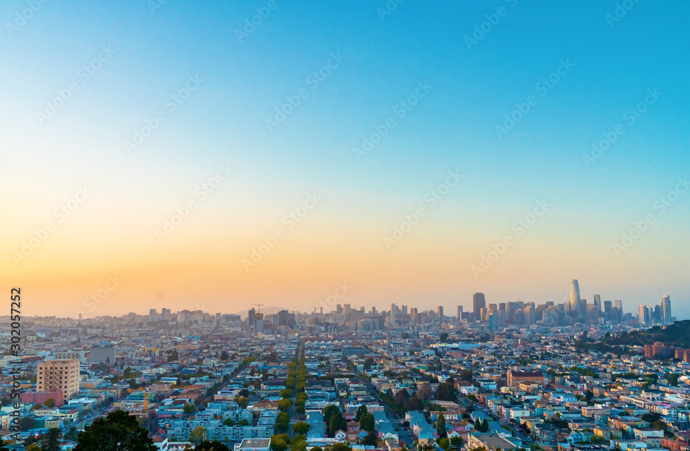 View of San Francisco, CA at twilight