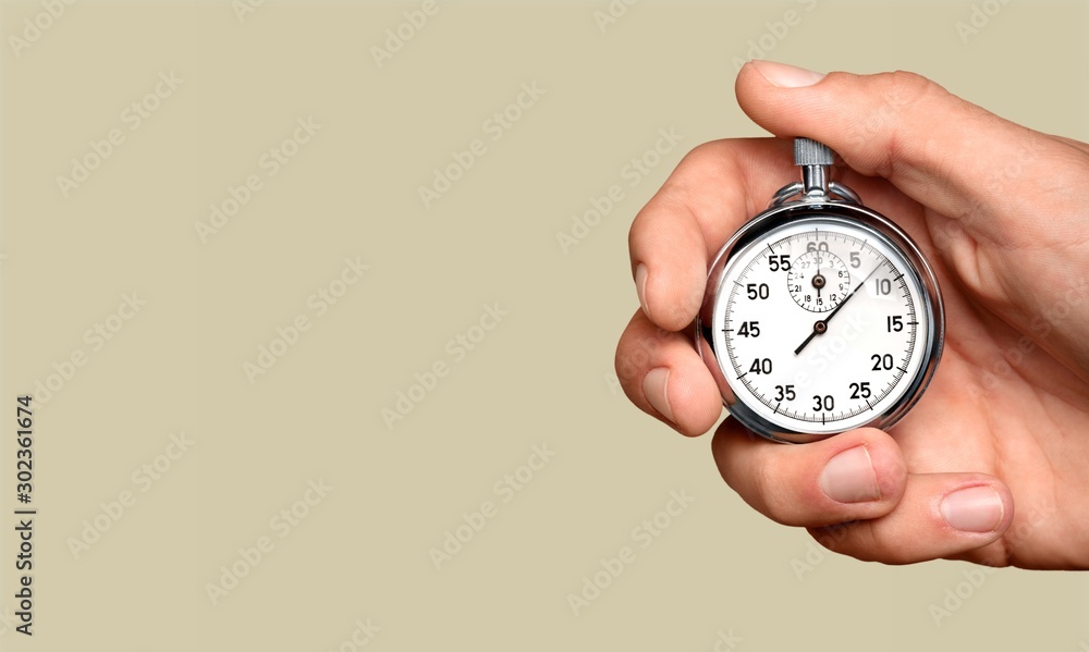 Close-up Stopwatch in Human Hand, Timer