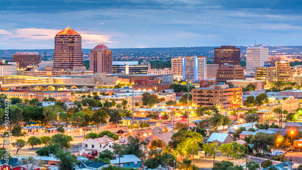 Albuquerque, New Mexico, USA downtown cityscape