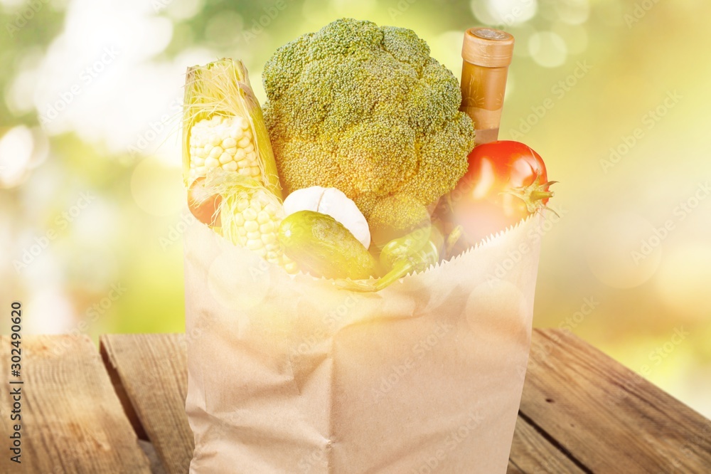 Full shopping  bag, isolated over  background