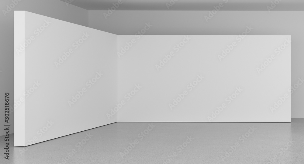 High definition empty white room, 3d rendering