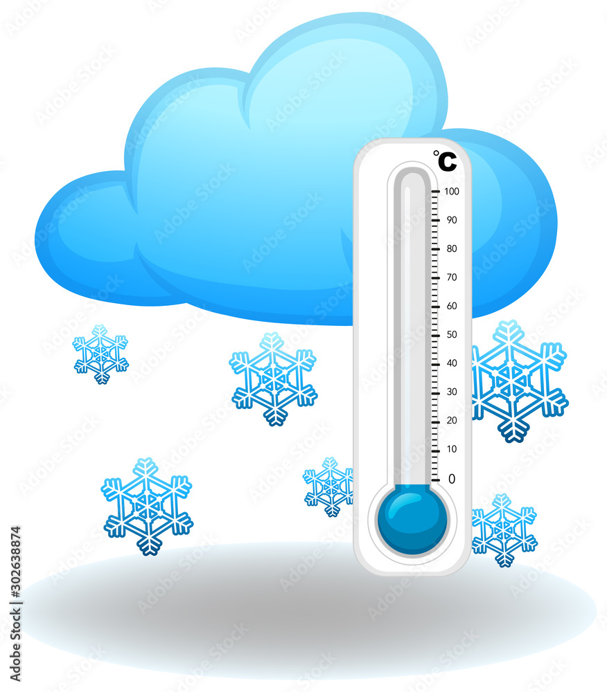 Thermometer in winter season