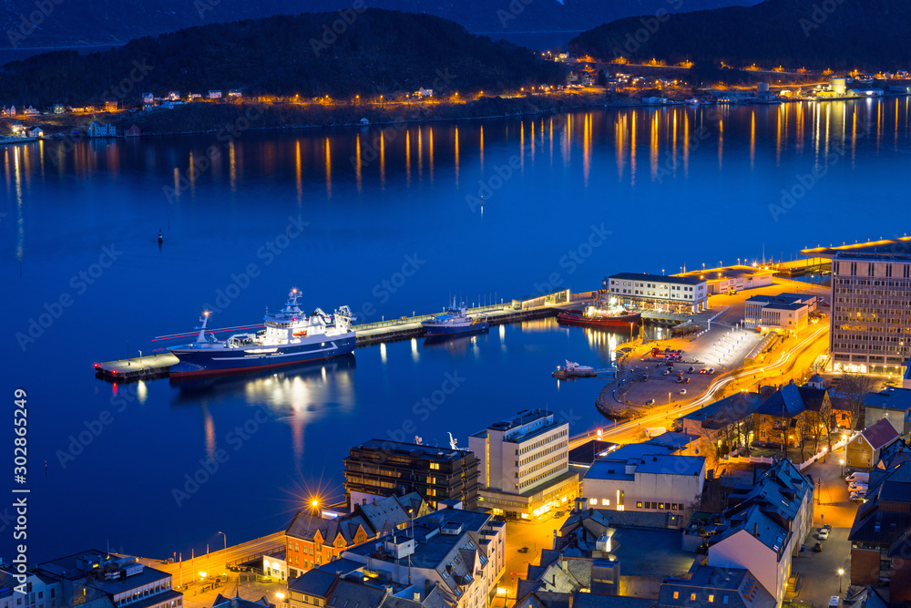 Scenery of Alesund city at Norwegian Sea, Norway