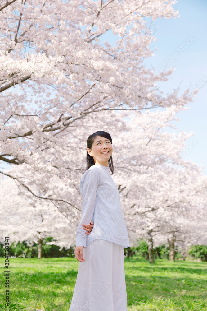 女性　桜