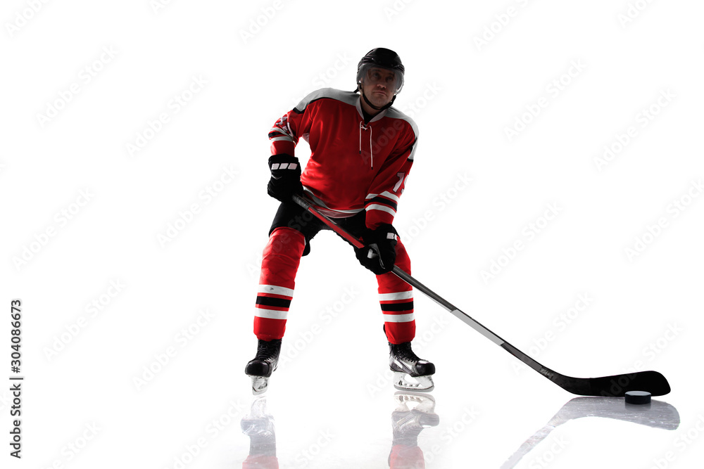 Ice hockey isolated on white