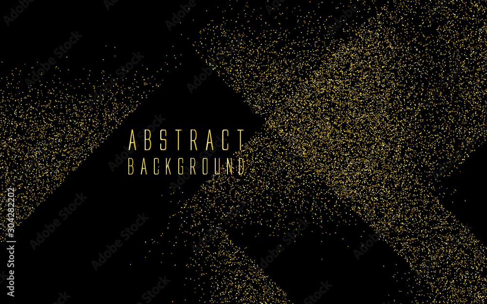 Golden particles form an abstract background, vector graphics, and can be used in New Year CARDS.