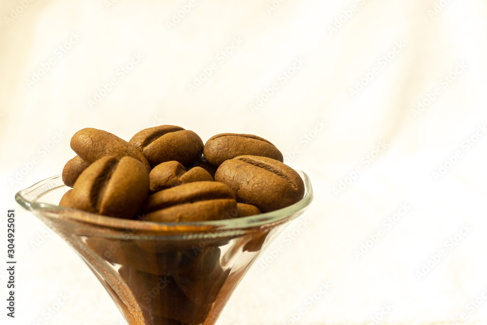 coffee biscuits in a glass cup	