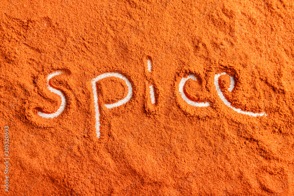 辣椒粉上的单词SPICE