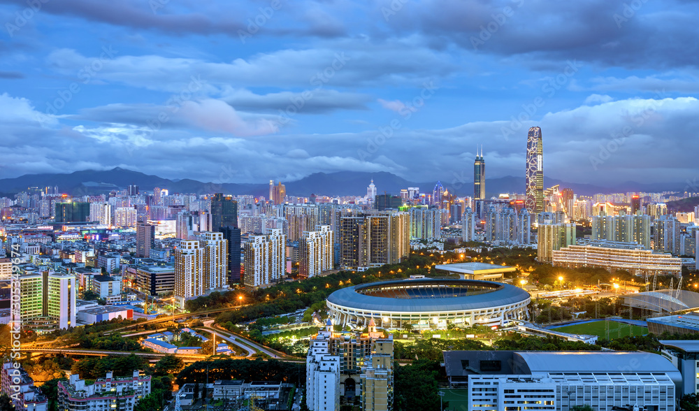 夜晚的中国深圳