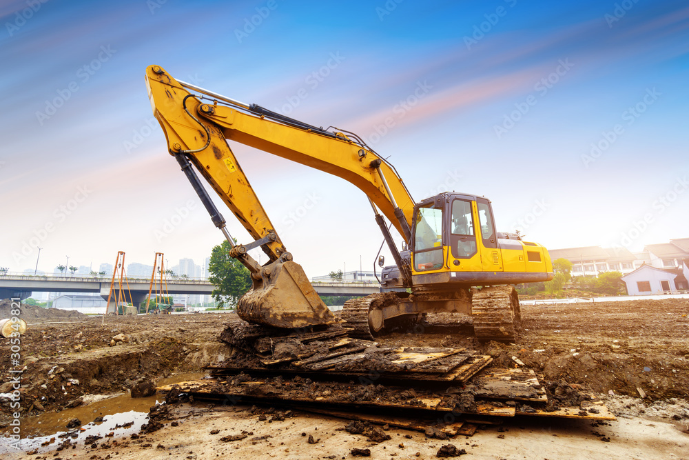 Excavator at work