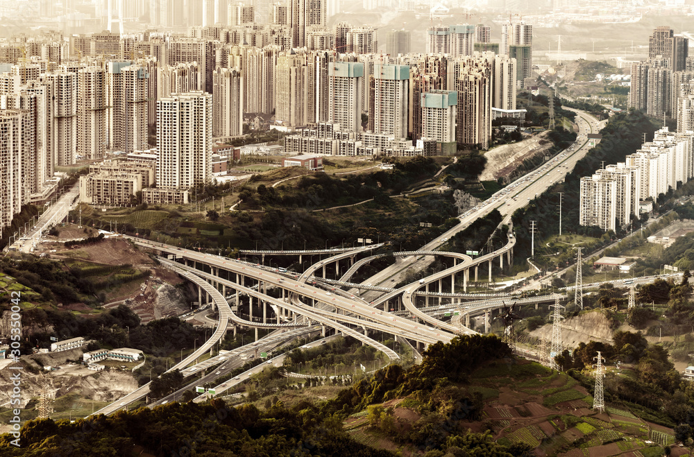 Ring-shaped overpass in Chongqing, China