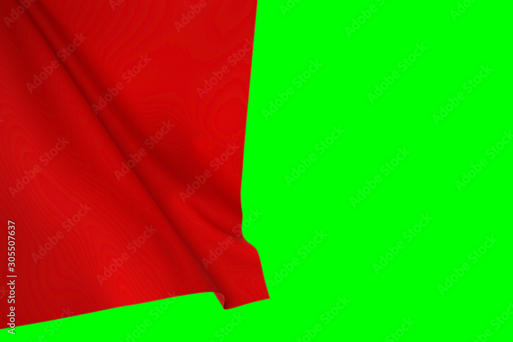 Side folding cloth behind green screen. 