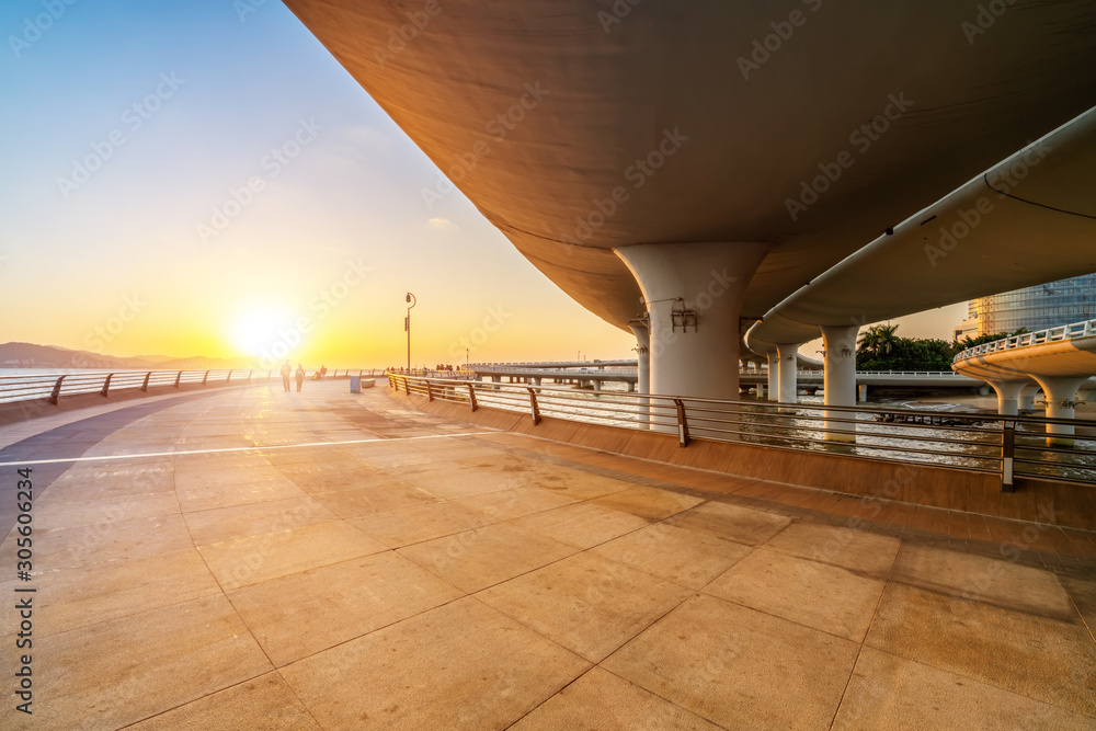 厦门海岸线建筑景观夜景