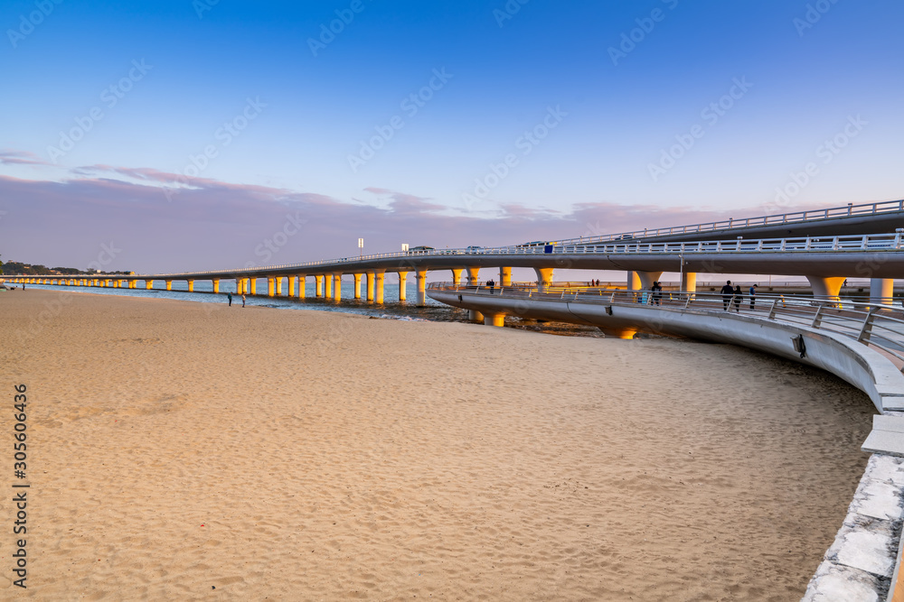 厦门海岸线建筑景观夜景