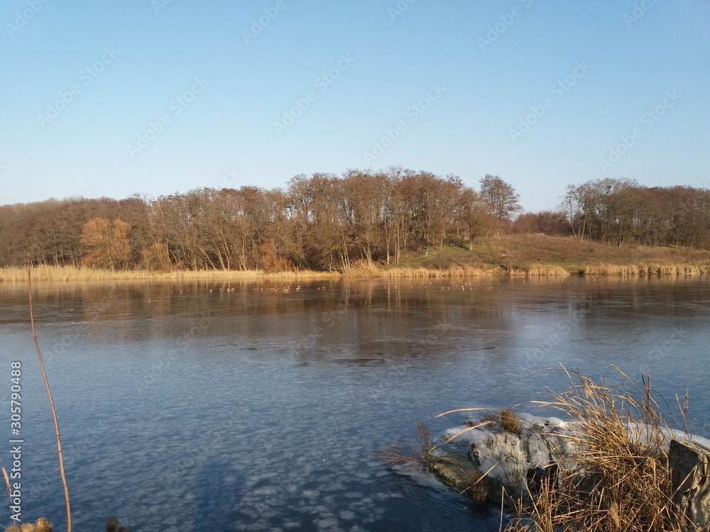 lake in autumn.landskape.water.nature