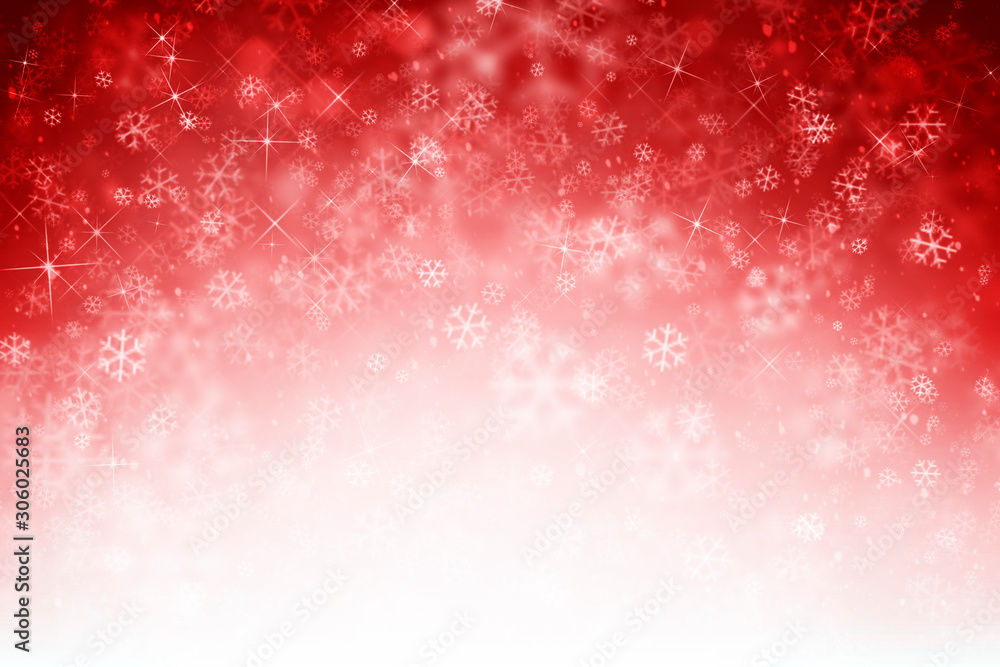 red christmas background with snowflakes