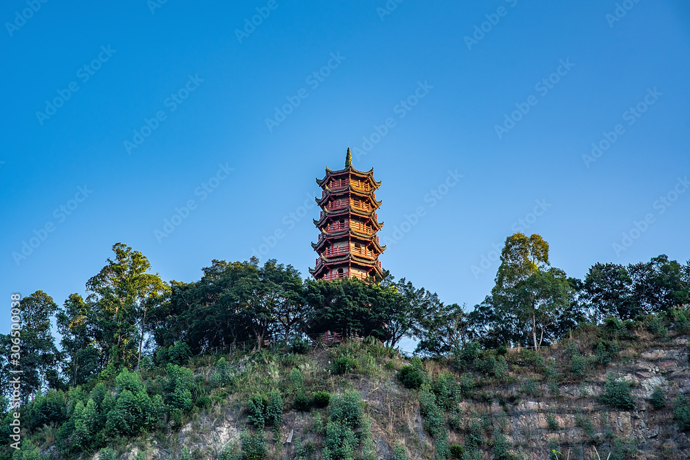 中国广东省广州市南沙天后宫古塔南陵塔