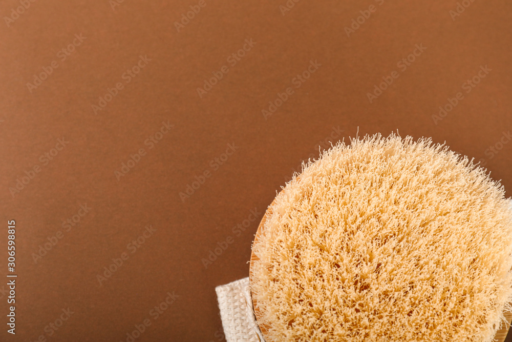 Brush for bath on color background