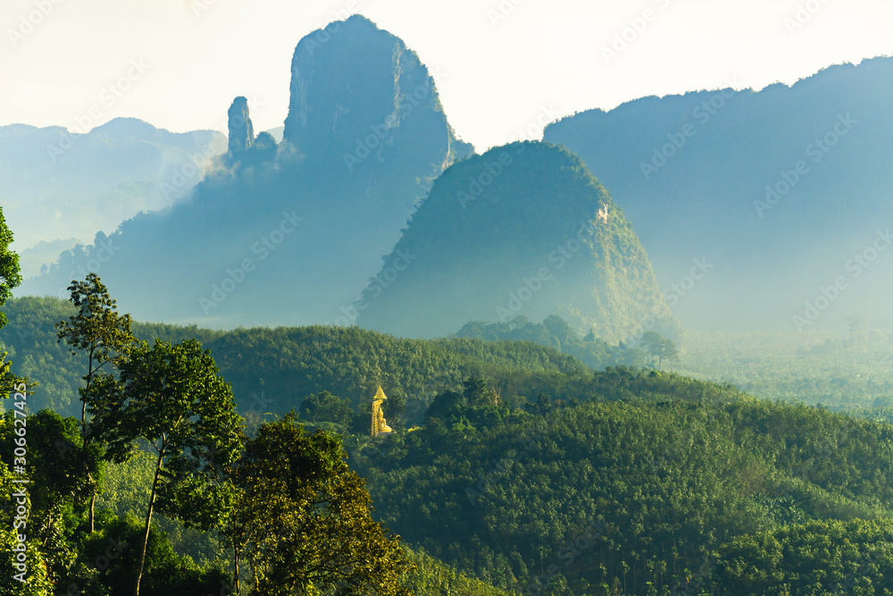 A beautiful morning landscape at Chumphon province, Thailand.