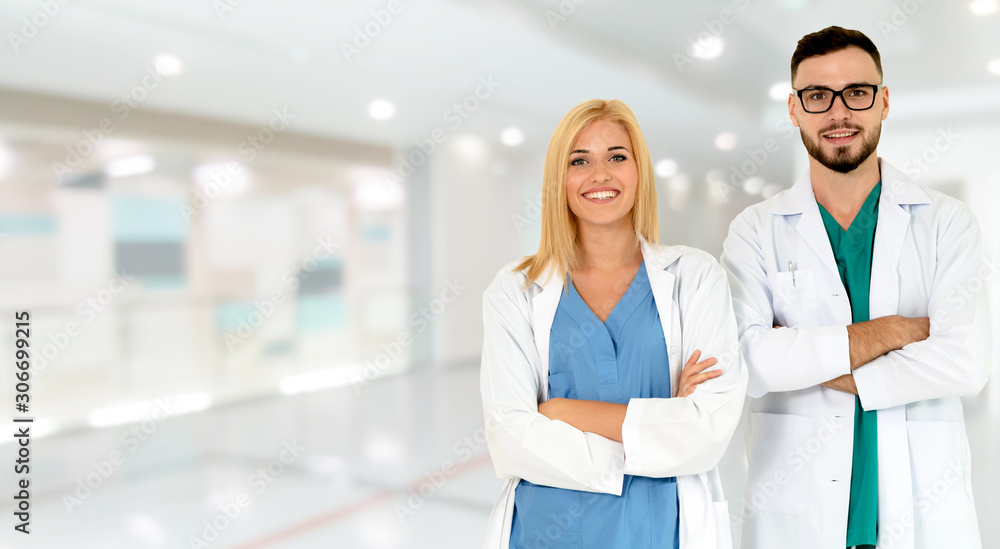 Doctor working with another doctor in the hospital. Healthcare and medical service.