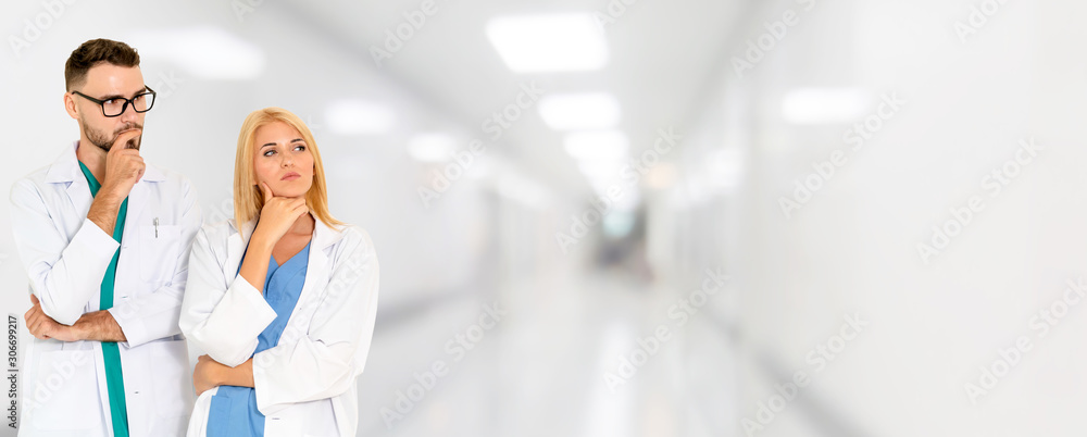 Doctor working with another doctor in the hospital. Healthcare and medical service.