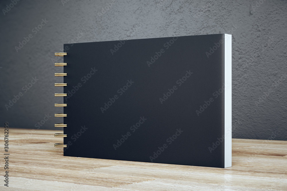 Black page notebook with clipping path.